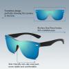 imageFEISEDY Womens Sunglasses Trendy Mirrored One Piece Lens Men Reflective Sun Glasses B4114Light Blue Mirror