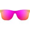 imageFEISEDY Womens Sunglasses Trendy Mirrored One Piece Lens Men Reflective Sun Glasses B4114Purple Mirror