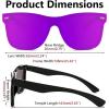 imageFEISEDY Womens Sunglasses Trendy Mirrored One Piece Lens Men Reflective Sun Glasses B4114Purple Pink Mirror
