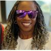 imageFEISEDY Womens Sunglasses Trendy Mirrored One Piece Lens Men Reflective Sun Glasses B4114Purple Pink Mirror