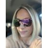 imageFEISEDY Womens Sunglasses Trendy Mirrored One Piece Lens Men Reflective Sun Glasses B4114Purple Pink Mirror