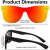 imageFEISEDY Womens Sunglasses Trendy Mirrored One Piece Lens Men Reflective Sun Glasses B4114Red Mirror