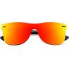 imageFEISEDY Womens Sunglasses Trendy Mirrored One Piece Lens Men Reflective Sun Glasses B4114Red Mirror