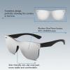 imageFEISEDY Womens Sunglasses Trendy Mirrored One Piece Lens Men Reflective Sun Glasses B4114Sliver Mirror