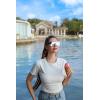 imageFEISEDY Womens Sunglasses Trendy Mirrored One Piece Lens Men Reflective Sun Glasses B4114Sliver Mirror