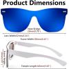 imageFEISEDY Womens Sunglasses Trendy Mirrored One Piece Lens Men Reflective Sun Glasses B4114White FrameBlue Mirror