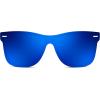 imageFEISEDY Womens Sunglasses Trendy Mirrored One Piece Lens Men Reflective Sun Glasses B4114White FrameBlue Mirror