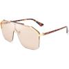 imageFEISEDY Classic Siamese One Piece Oversized Sunglasses Nice Rimless Stylish Retro Design for Women Men B263403 Leopardpink