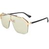 imageFEISEDY Classic Siamese One Piece Oversized Sunglasses Nice Rimless Stylish Retro Design for Women Men B263405 Transparent Green