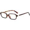 imageFEISEDY Fashion Rectangular Blue Light Glasses for Women Retro Small Frames Vintage Trendy 90s Square Eyeglasses B0255Tortoise