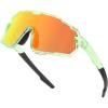 Transparent Green Frame Red Mirrored Lens