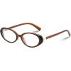 imageFEISEDY Oval Blue Light Glasses for Woman Vintage Small Face Lightweight Eyeglasses Retro Nerd Y2K Frame B0290Transparent Tea