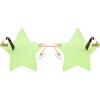imageFEISEDY Rimless Star Shape Sunglasses Women Men Personality Pentagram Party Glasses Trendy Color Eyewear B2833006 Green Lens