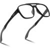imageFEISEDY Sports Blue Light Glasses for Men Lightweight Anti Slip Running Cycling Square Glasses Computer Eyeglasses B0156Matte Black