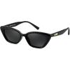 imageFEISEDY Trendy Polarized Cateye Sunglasses for Women Men Retro Rectangle Narrow Sunnies B4176Black