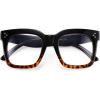 imageFEISEDY Women Men Blue Light Blocking Glasses Frame Oversized Designer Luxury Square Eyewear B2695FFBlack Gradient Leopard Frame