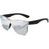 imageFEISEDY Womens Sunglasses Trendy Mirrored One Piece Lens Men Reflective Sun Glasses B4114Sliver Mirror