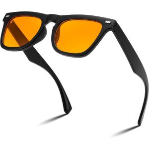 imageFEISEDY Fashion Blue Light Blocking Glasses for Men Women Computer Gaming Glasses Anti Eyestrain Sleeping Glasses B1225Matte Black