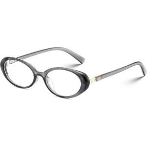 imageFEISEDY Oval Blue Light Glasses for Woman Vintage Small Face Lightweight Eyeglasses Retro Nerd Y2K Frame B0290Transparent Grey