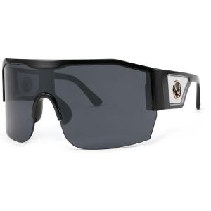 imageFEISEDY Oversized Square One Piece Frameless Stylish Sunglasses Women Men Luxury Shades B4043Black