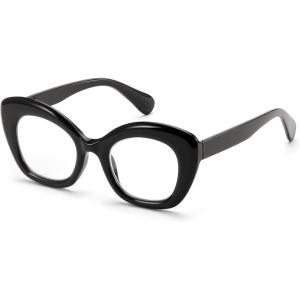imageFEISEDY Reading Glasses for Women Fashion Cat Eye Blue Light Blocking Glasses Anti Glare Digital Eyestrain Readers B0139Black