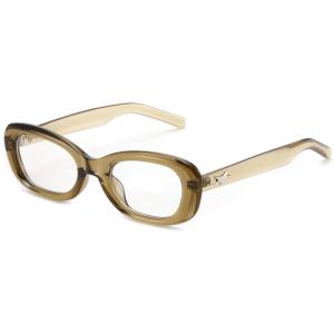 imageFEISEDY Retro Oval Blue Light Blocking Glasses for Women Nerd Fake Glasses Y2k Small Eyewear Frame B0229Olive Green
