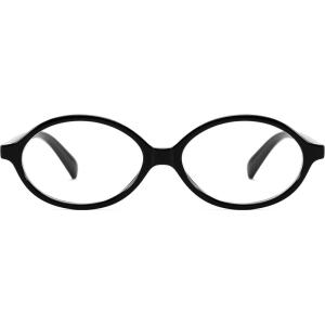 imageFEISEDY Vintage Oval Glasses for Women Men Retro Tortoise Blue Light Blocking Glasses Small Fake Nerd Eyewear Frames B0254Black