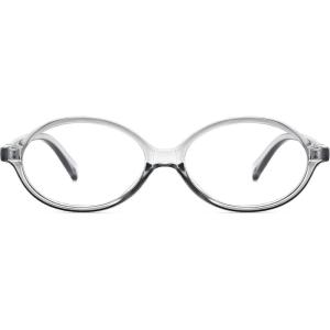 imageFEISEDY Vintage Oval Glasses for Women Men Retro Tortoise Blue Light Blocking Glasses Small Fake Nerd Eyewear Frames B0254Transparent Grey
