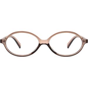 imageFEISEDY Vintage Oval Glasses for Women Men Retro Tortoise Blue Light Blocking Glasses Small Fake Nerd Eyewear Frames B0254Transparent Tea