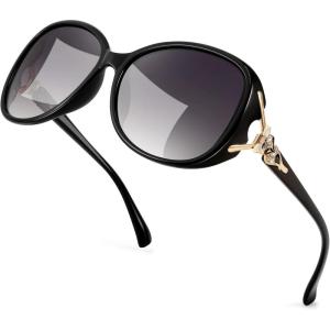 imageFEISEDY Women Oversized Polarized Sunglasses Ladies Large Shades Classic Fox Sunglasses B2730Black