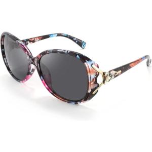 imageFEISEDY Women Oversized Polarized Sunglasses Ladies Large Shades Classic Fox Sunglasses B2730Floral