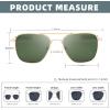imageFEISEDY Mens Aviator Sunglasses Polarized Military Pilot Frame with Bayonet Temples B2623002 Gold Frame Green Lens
