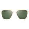 imageFEISEDY Mens Aviator Sunglasses Polarized Military Pilot Frame with Bayonet Temples B2623002 Gold Frame Green Lens