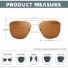 imageFEISEDY Mens Aviator Sunglasses Polarized Military Pilot Frame with Bayonet Temples B2623003 Gold Frame Brown Lens