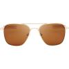 imageFEISEDY Mens Aviator Sunglasses Polarized Military Pilot Frame with Bayonet Temples B2623003 Gold Frame Brown Lens