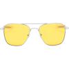 imageFEISEDY Mens Aviator Sunglasses Polarized Military Pilot Frame with Bayonet Temples B2623004 Silver Frame Yellow Lenses Night Driving Glasses