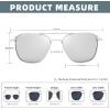 imageFEISEDY Mens Aviator Sunglasses Polarized Military Pilot Frame with Bayonet Temples B2623008 Silver Frame White Mirrored Lenses