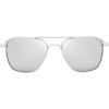 imageFEISEDY Mens Aviator Sunglasses Polarized Military Pilot Frame with Bayonet Temples B2623008 Silver Frame White Mirrored Lenses