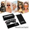 imageFEISEDY Vintage 70s Aviator Sunglasses Men Women Classic Retro Trendy Large Frame UV400 Sun Glasses B0030Black