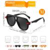 imageFEISEDY Vintage 70s Aviator Sunglasses Men Women Classic Retro Trendy Large Frame UV400 Sun Glasses B0030Black