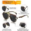 imageFEISEDY Vintage 70s Aviator Sunglasses Men Women Classic Retro Trendy Large Frame UV400 Sun Glasses B0030Camouflage