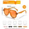 imageFEISEDY Vintage 70s Aviator Sunglasses Men Women Classic Retro Trendy Large Frame UV400 Sun Glasses B0030Orange