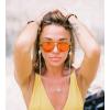 imageFEISEDY Vintage 70s Aviator Sunglasses Men Women Classic Retro Trendy Large Frame UV400 Sun Glasses B0030Orange