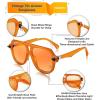 imageFEISEDY Vintage 70s Aviator Sunglasses Men Women Classic Retro Trendy Large Frame UV400 Sun Glasses B0030Orange