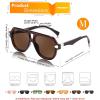 imageFEISEDY Vintage 70s Aviator Sunglasses Men Women Classic Retro Trendy Large Frame UV400 Sun Glasses B0030Transparent Tea