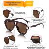 imageFEISEDY Vintage 70s Aviator Sunglasses Men Women Classic Retro Trendy Large Frame UV400 Sun Glasses B0030Transparent Tea