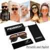 imageFEISEDY Vintage 70s Aviator Sunglasses Men Women Classic Retro Trendy Large Frame UV400 Sun Glasses B0030Transparent Tea