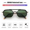 imageFEISEDY Vintage 70s Square Aviator Sunglasses Polarized Women Men Metal Design UV400 Sun Glasses B0137Dark Green