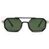 imageFEISEDY Vintage 70s Square Aviator Sunglasses Polarized Women Men Metal Design UV400 Sun Glasses B0137Dark Green