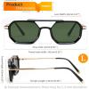 imageFEISEDY Vintage 70s Square Aviator Sunglasses Polarized Women Men Metal Design UV400 Sun Glasses B0137Dark Green